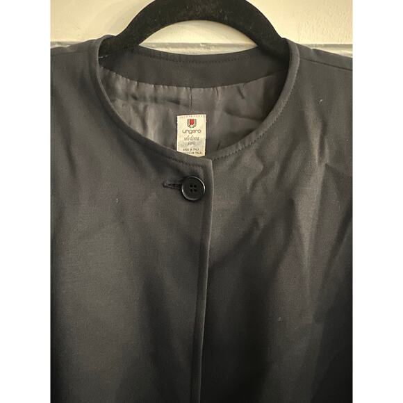 VTG Ungaro Solo Donna Italy Navy Blue Swing Jacket, 100% Wool, 42 USA 8 - Picture 5 of 8